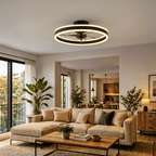 Ceiling fan with LED light, 50cm, smart app and remote control, 6 speeds, reversible blades