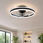 Ceiling fan with LED light, 50cm, smart app and remote control, 6 speeds, reversible blades