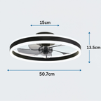 Ceiling fan with LED light, 50cm, smart app and remote control, 6 speeds, reversible blades
