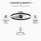 Ceiling fan with LED light, 50cm, smart app and remote control, 6 speeds, reversible blades