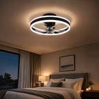 Ceiling fan with LED light, 50cm, smart app and remote control, 6 speeds, reversible blades