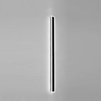 Linear outdoor wall light IP65 black LED strip design, 8cm wide, multiple heights