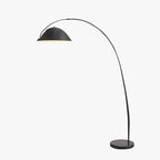 Black metal fishing rod arc floor lamp, modern standing light for living room
