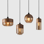 Cleo | Scandinavian Pendant Light | Minimalist, Adjustable Height | Wood & Glass