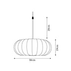 Fabric pendant light modern silk shade for living and dining room, hardwired matte finish