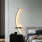 Wall sconce 2-light modern brass arc LED, hardwired aluminum fixture with silicone diffuser