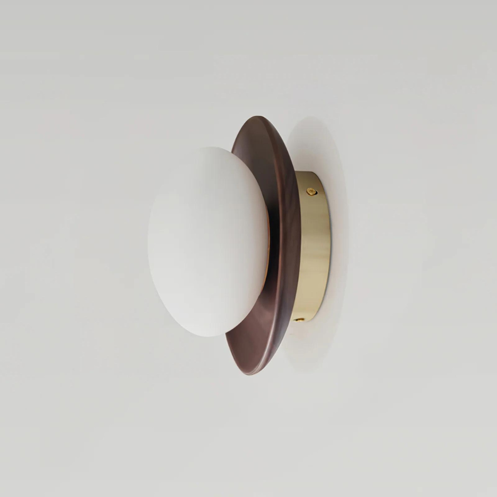 Nordic wood wall light with globe shade, LED G9, bedroom and hallway