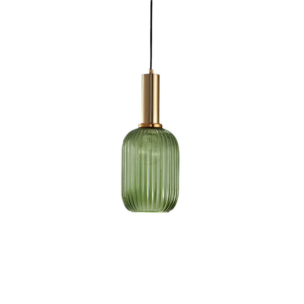 Glass pendant light modern warm white LED hardwired, cylindrical bottle drum shade