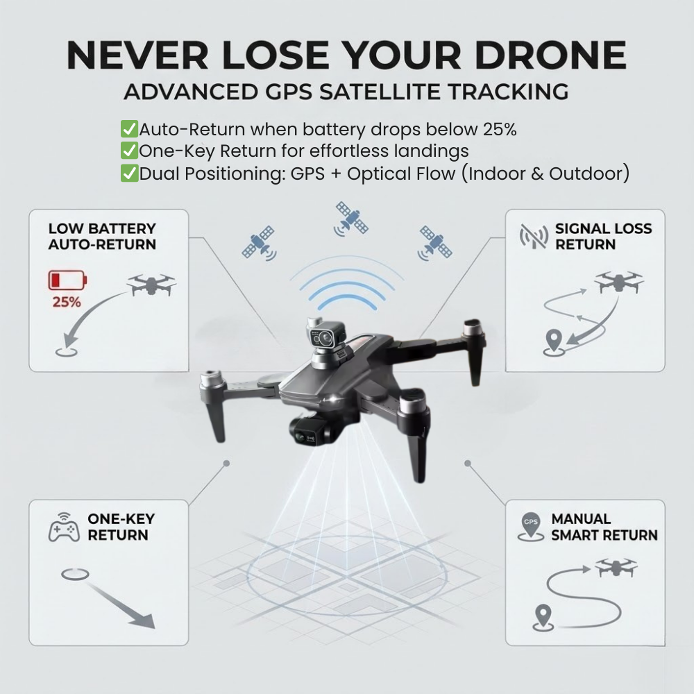 Professional Camera Drone | 8K Dual Camera, GPS Stabilization, Brushless Motors