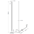 Minimalist metal floor lamp with tri-color dimming, slim aluminum design for living room