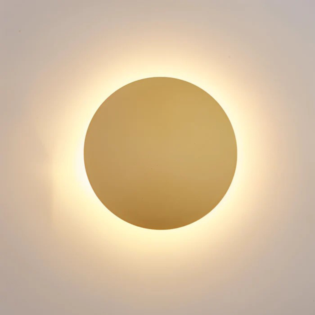 Round LED wall lamp, modern indoor wall light in gold, black or white aluminum