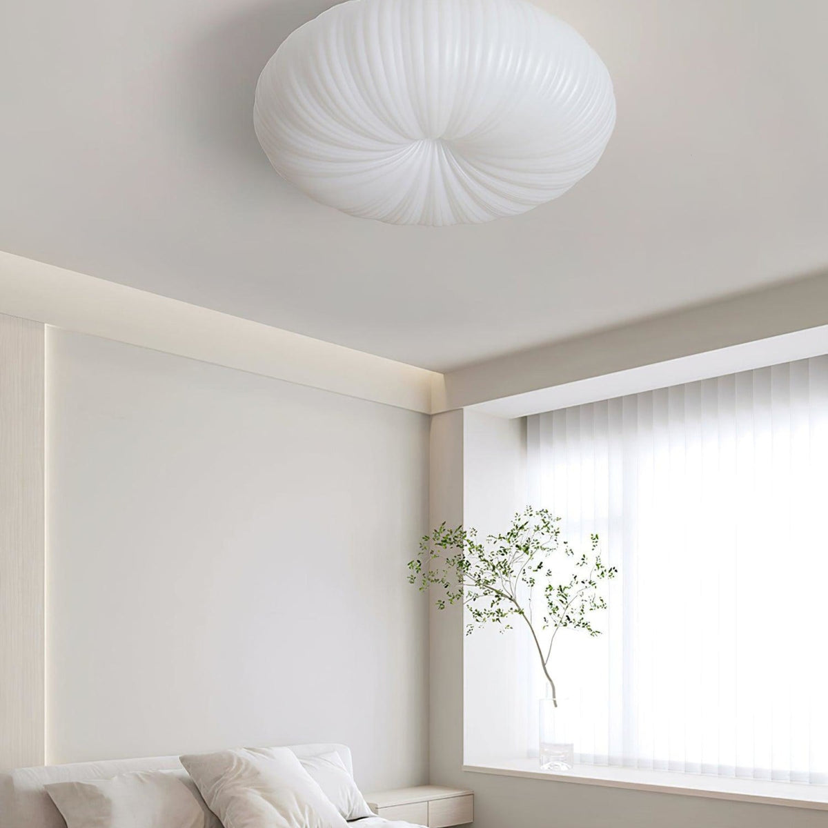 Flush mount ceiling light modern round tri-color white, living room bedroom