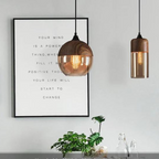 Cleo | Scandinavian Pendant Light | Minimalist, Adjustable Height | Wood & Glass
