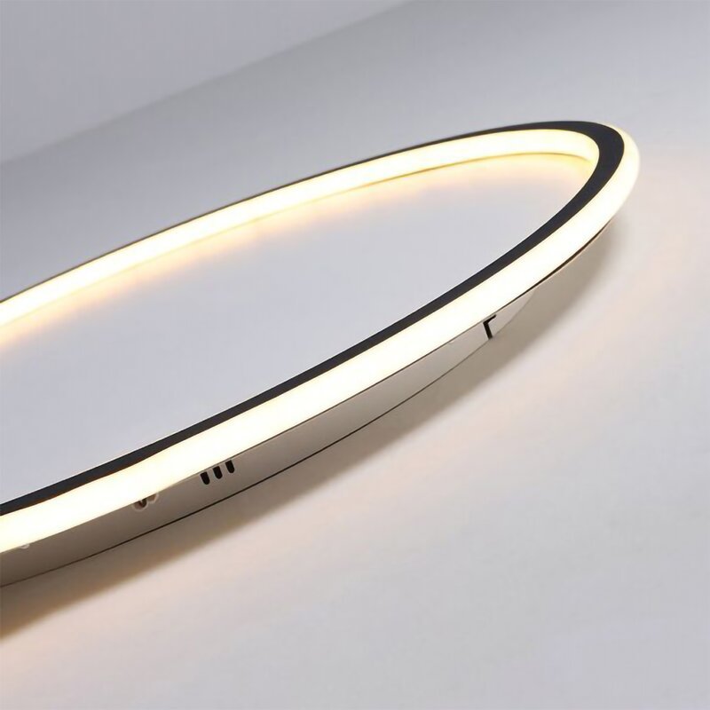 Flush mount ceiling light modern LED round dimmable, metal and acrylic