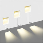 Frameless LED sensor wall light recessed design with motion sensor and soft downward glow