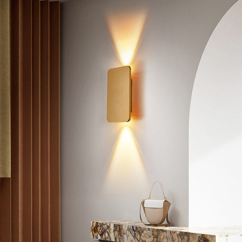 Indoor wall lamp modern LED rectangular metal fixture in multiple colour options