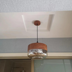 Cleo | Scandinavian Pendant Light | Minimalist, Adjustable Height | Wood & Glass