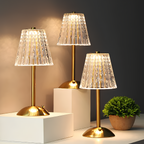Luna | Cordless Table Lamp | Rechargeable, Touch Control, Crystal Shade