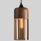 Cleo | Scandinavian Pendant Light | Minimalist, Adjustable Height | Wood & Glass
