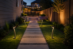 Solar garden lights matte dark ABS stake path lights IP65 weatherproof 4 pack warm glow