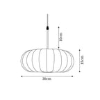 Fabric pendant light modern silk shade for living and dining room, hardwired matte finish
