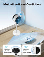 Adjustable Pedestal Fan | 3D Oscillation, White | Quiet Cooling