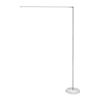 Minimalist linear LED floor lamp in metal and acrylic, modern streamline design, 2 colour options