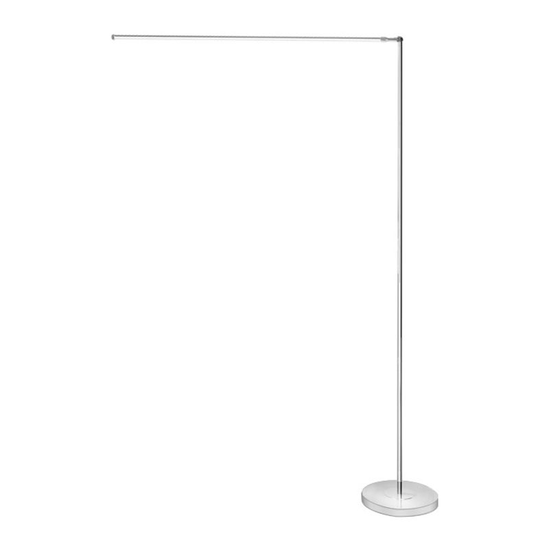 Minimalist linear LED floor lamp in metal and acrylic, modern streamline design, 2 colour options
