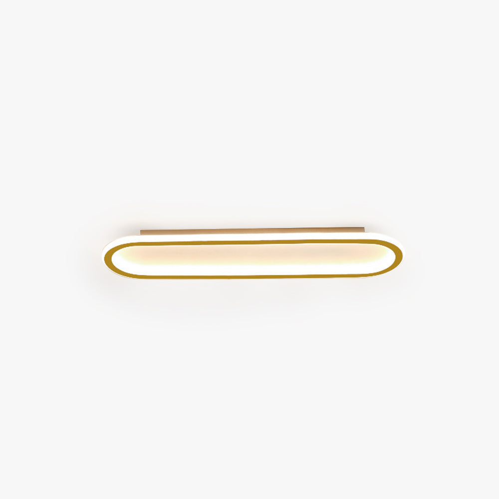 LED ceiling light minimalist elliptical metal acrylic in black, gold, rose gold flush mount