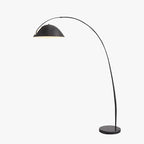 Black metal fishing rod arc floor lamp, modern standing light for living room