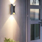 Outdoor LED wall light IP65 waterproof, curved metal and acrylic, garden and corridor