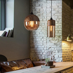 Cleo | Scandinavian Pendant Light | Minimalist, Adjustable Height | Wood & Glass