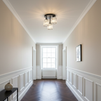 K9 crystal ceiling light 3-light black fixture with E27 compatibility, contemporary style
