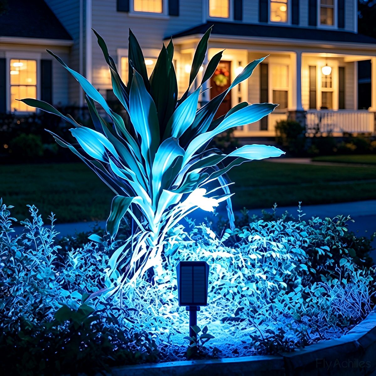 Solar garden lights IP65 waterproof LED spotlight for landscape lighting, adjustable angle