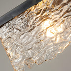 Dimmable Glass Chandelier | 3-Light Black Iron, Modern, Dining Room