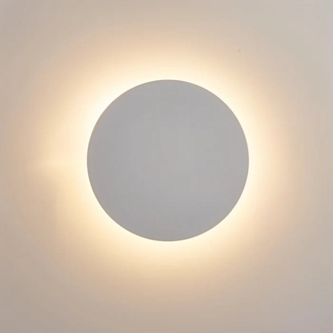 Round LED wall lamp, modern indoor wall light in gold, black or white aluminum