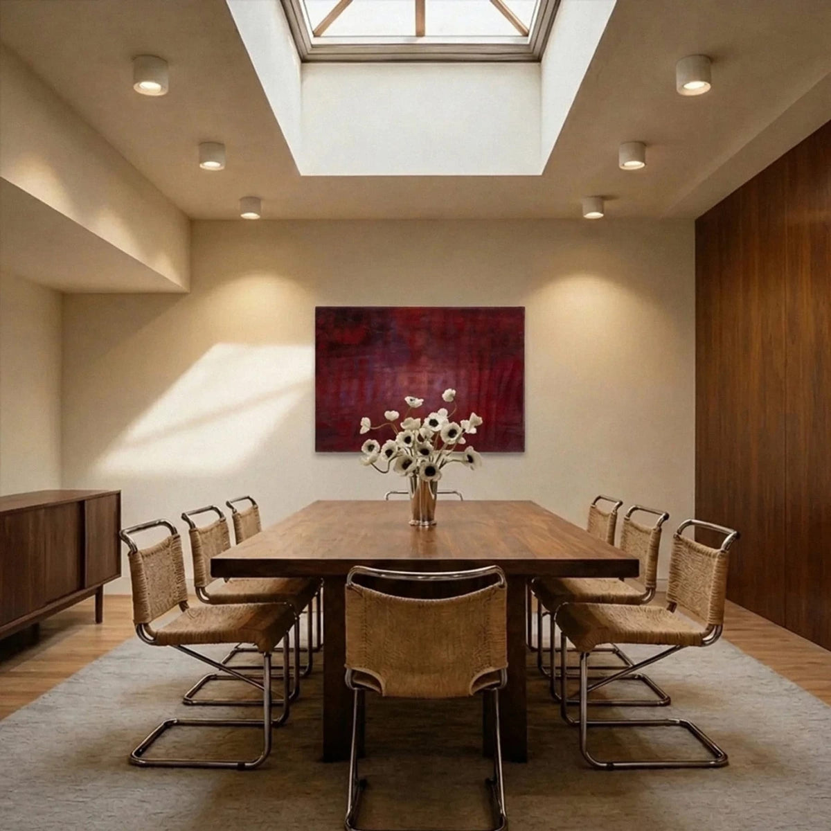 Flush mount ceiling light modern metal dimmable LED matte finish, aluminum