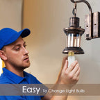Industrial retro indoor wall lamp with metal body, E27 base, black and bronze finish
