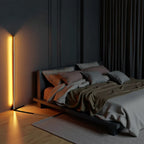 Nordic LED floor lamp with remote control, RGB and warm white lighting, 142cm slim design