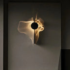 Wall sconce with ripple light effect, 180° rotatable, aluminum warm white, modern minimalist