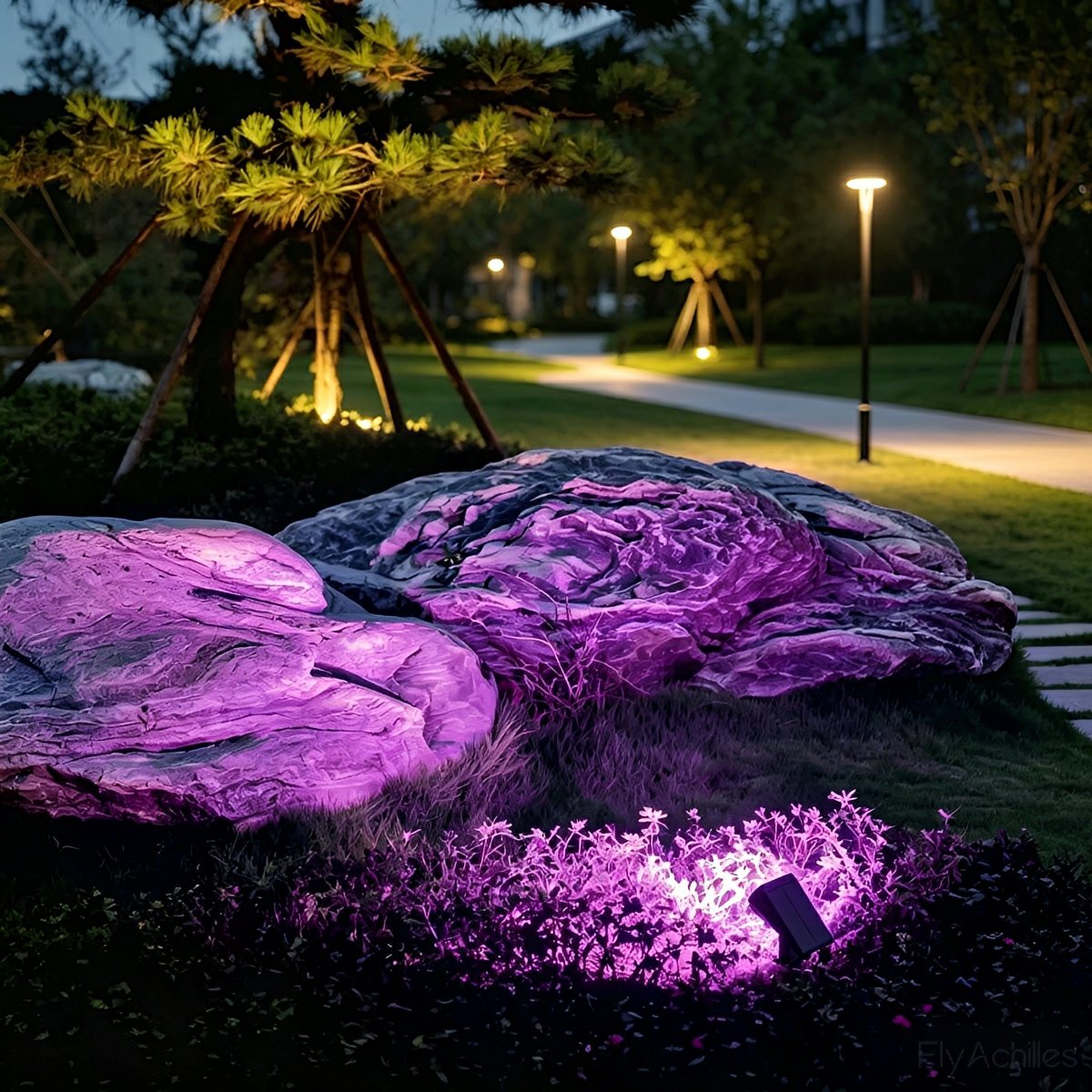 Solar garden lights IP65 waterproof LED spotlight for landscape lighting, adjustable angle
