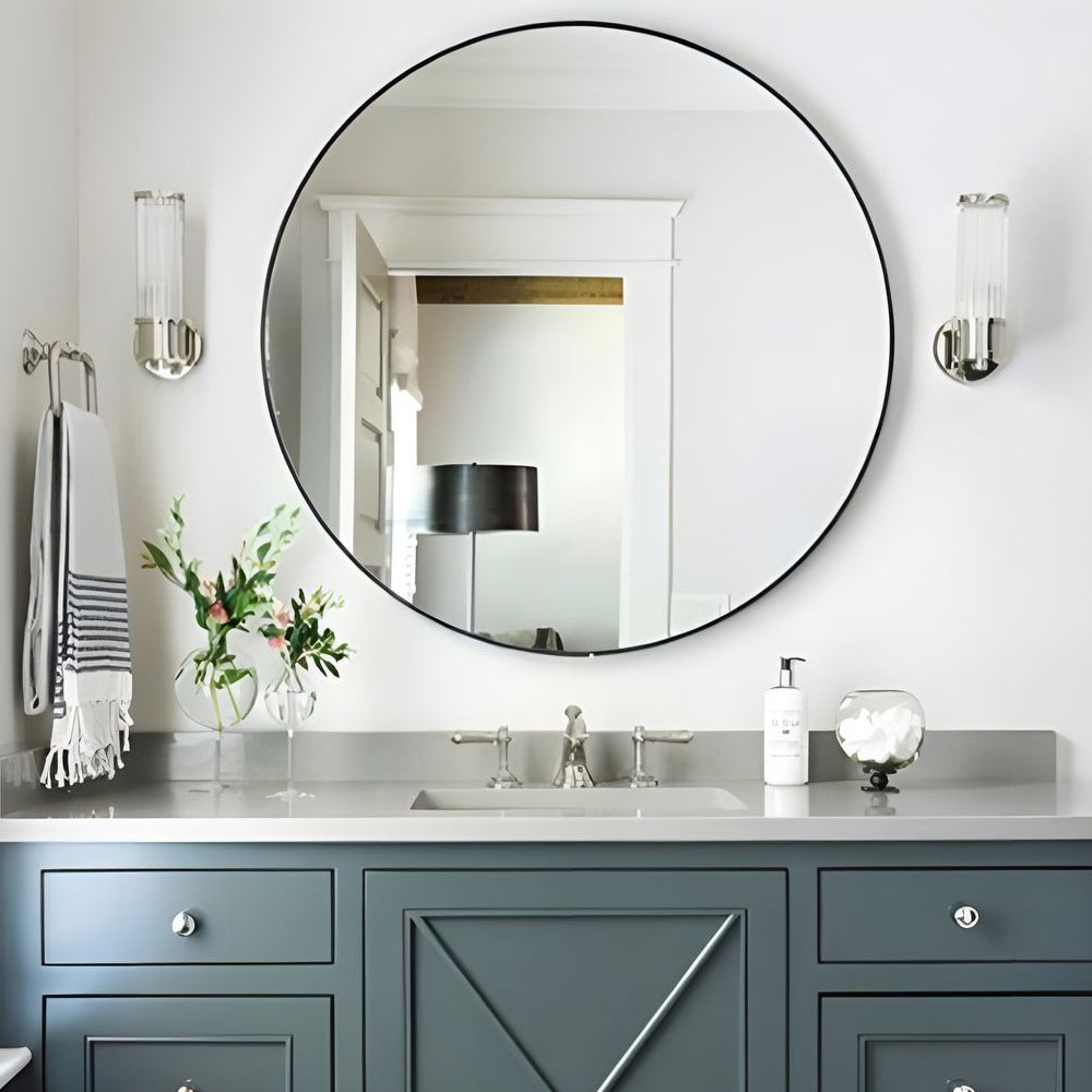 Modern wall lamp with cylindrical ribbed clear glass shade in chrome and gold finish, 1 or 2 light
