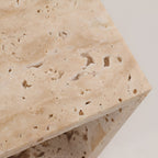Travertine stone wall light square warm LED hardwired modern indoor sconce