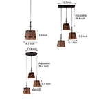 Pendant light with rustic wooden bucket shade, industrial vintage style