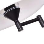 Plug-in swing arm wall lamp with linen shade and black iron frame, warm white E26 LED