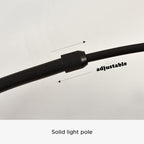 Black metal fishing rod arc floor lamp, modern standing light for living room