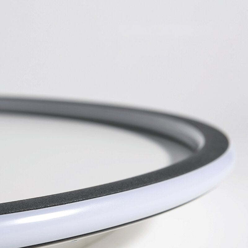 Flush mount ceiling light modern LED round dimmable, metal and acrylic