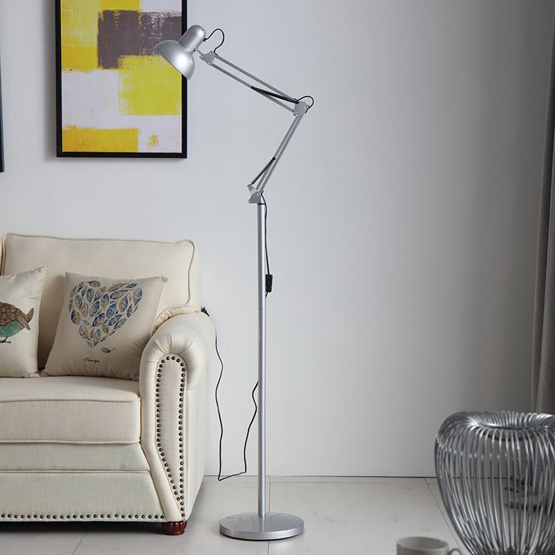 Folding metal floor lamp modern minimalist design, available in black, white, red, yellow and silver