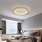 Flush mount ceiling light modern LED round dimmable, metal and acrylic