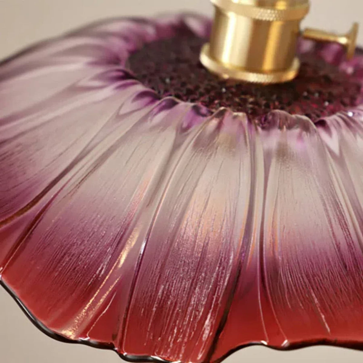 Glass pendant light bohemian warm LED glow, copper and glass shade